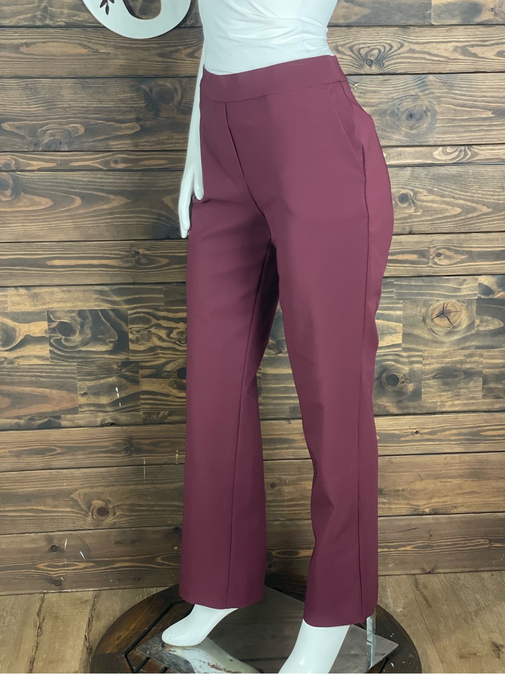 Jules & Leopold | Wine Straight-Leg Trousers Business Casual Pants